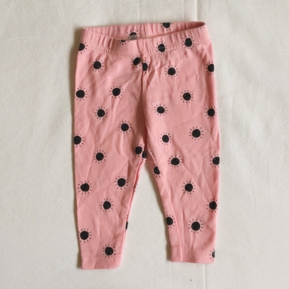lamaze pink sun print organic cotton leggings 3 months baby girl